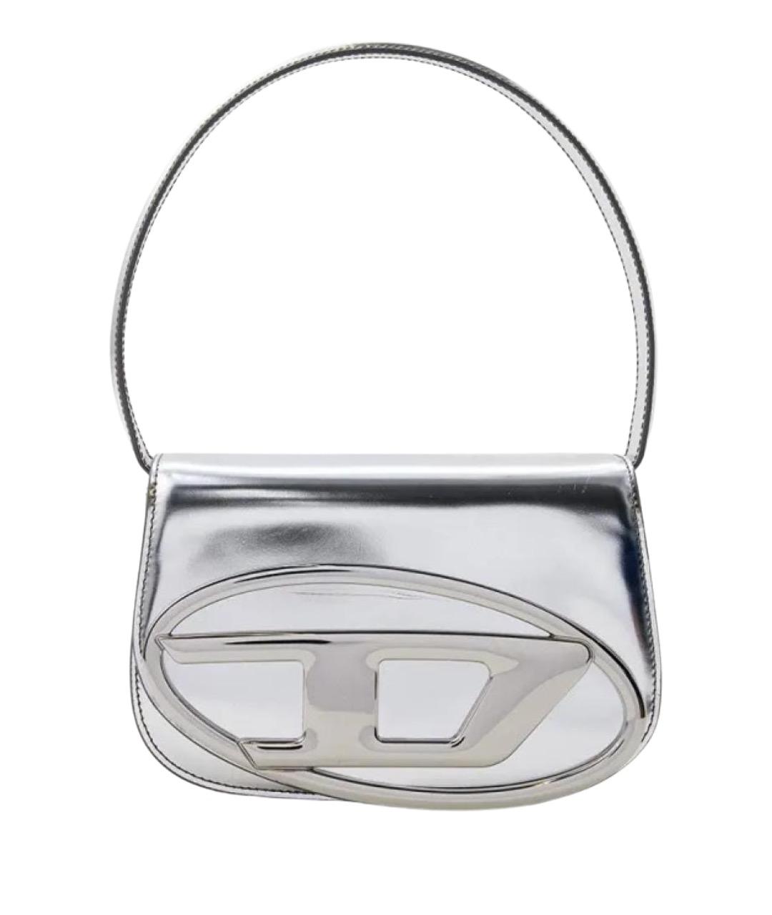 DIESEL Серебряная кожаная сумка через плечо, фото 1