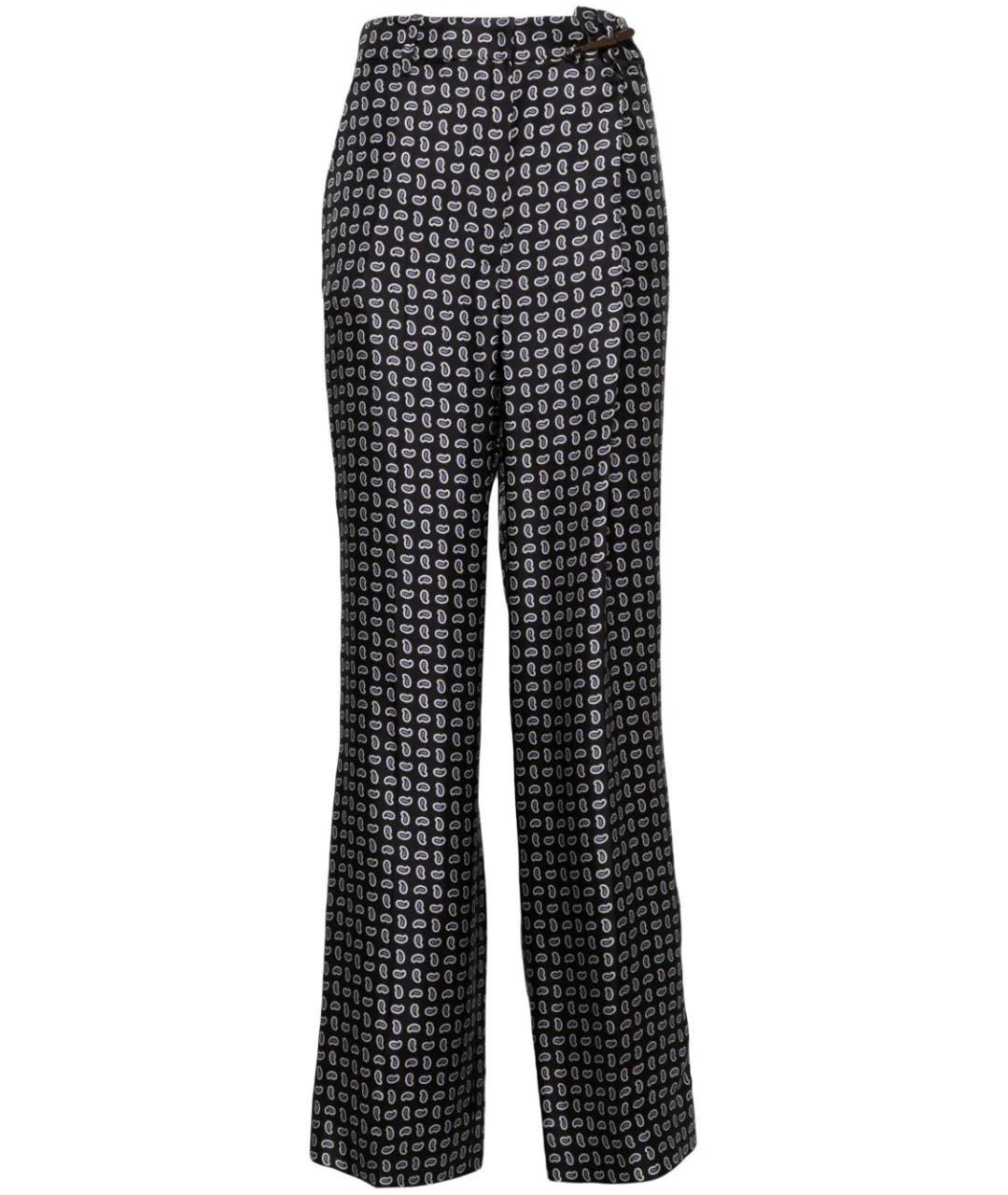 PRADA Мульти шелковые прямые брюки, фото 1