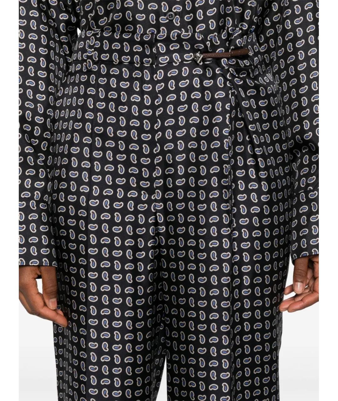 PRADA Мульти шелковые прямые брюки, фото 5