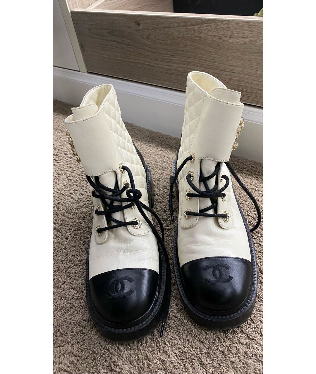 CHANEL PRE-OWNED Белые кожаные ботинки, фото 2