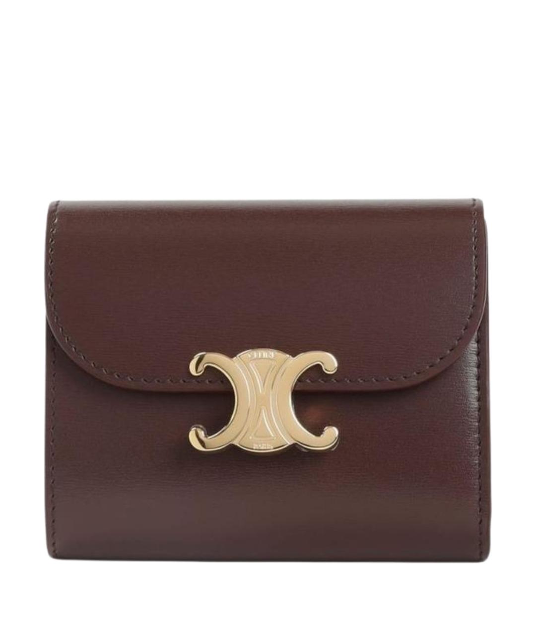 CELINE Коричневый кожаный кошелек, фото 1
