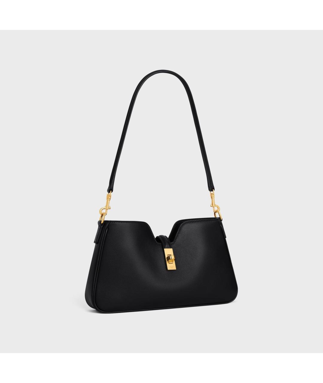 CELINE Черная кожаная сумка через плечо, фото 2