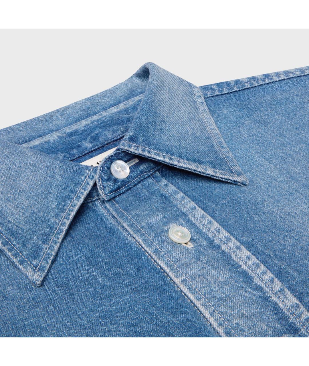 CELINE Синяя хлопковая рубашка, фото 4