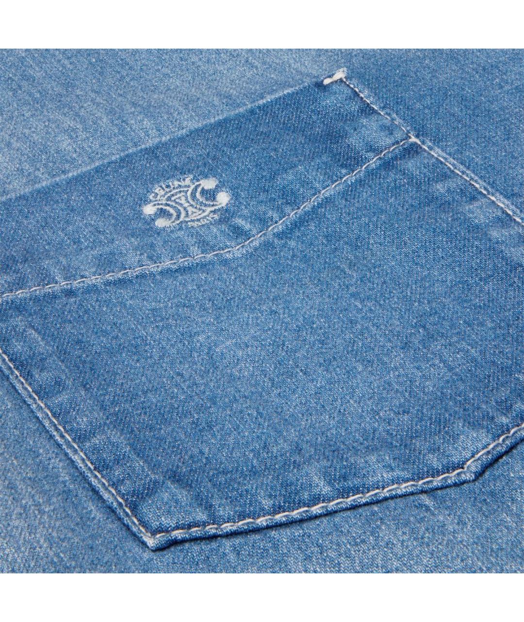 CELINE Синяя хлопковая рубашка, фото 5