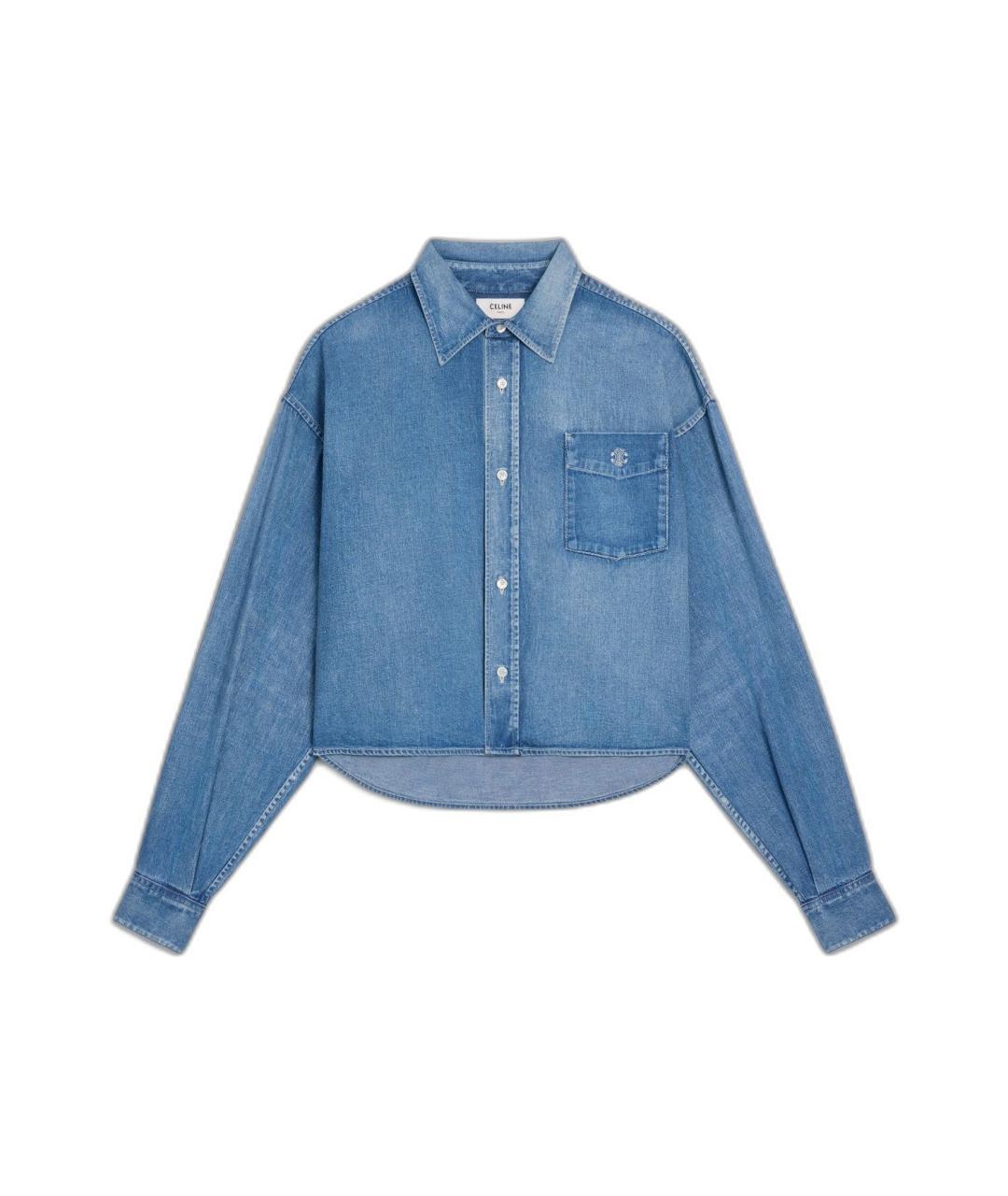 CELINE Синяя хлопковая рубашка, фото 1