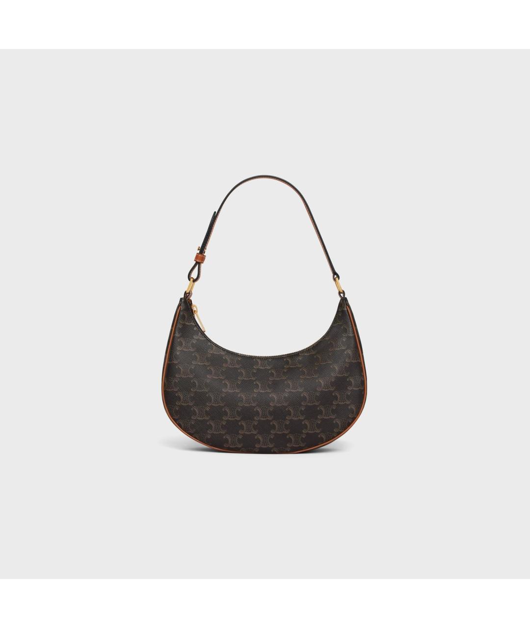 CELINE Коричневая кожаная сумка через плечо, фото 5