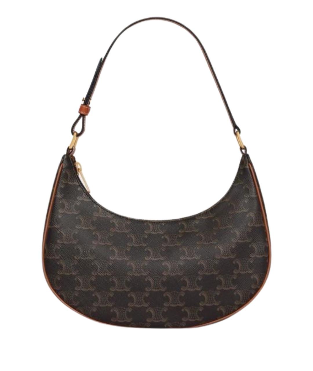 CELINE Коричневая кожаная сумка через плечо, фото 1