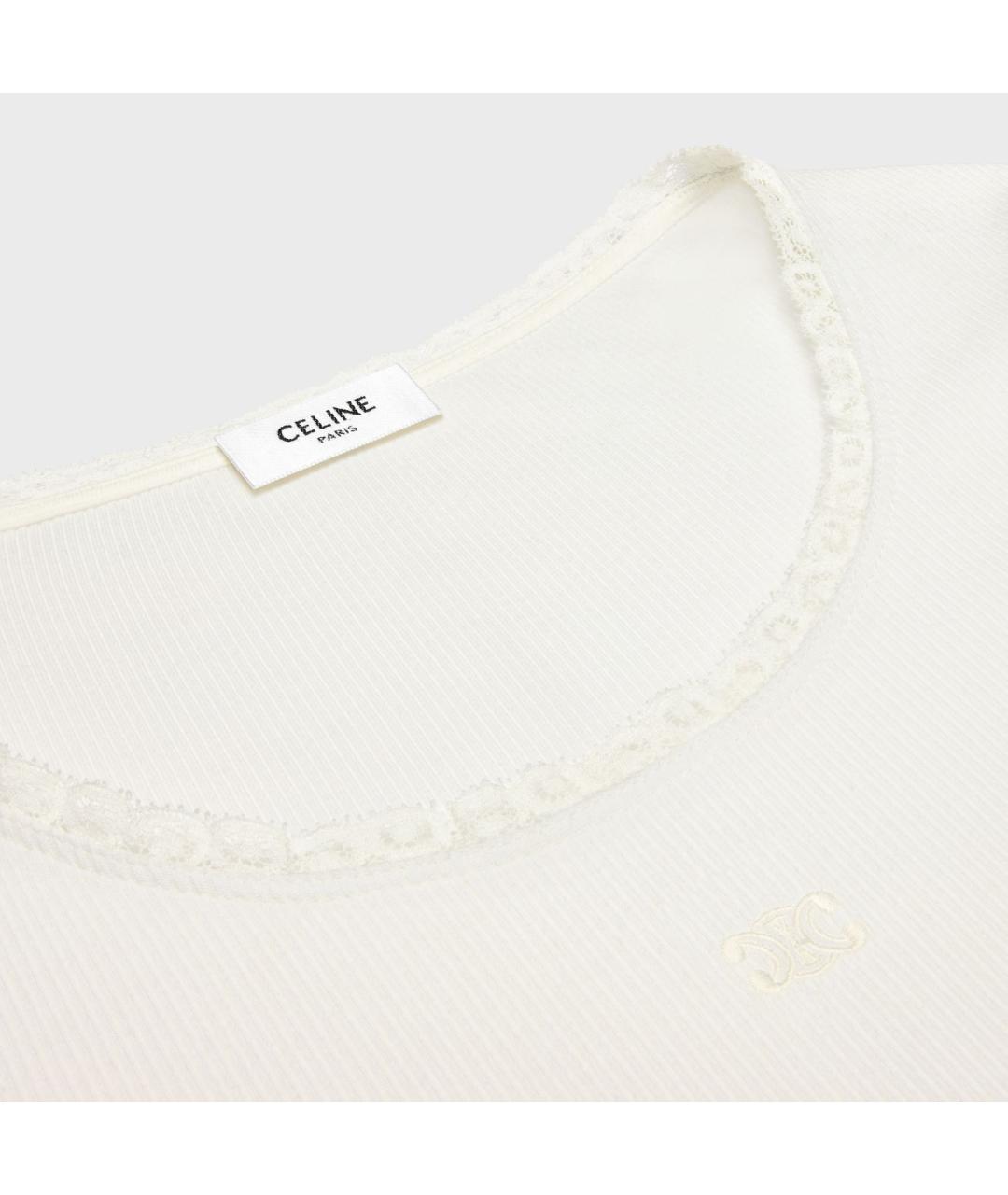 CELINE Белый хлопковый джемпер / свитер, фото 3