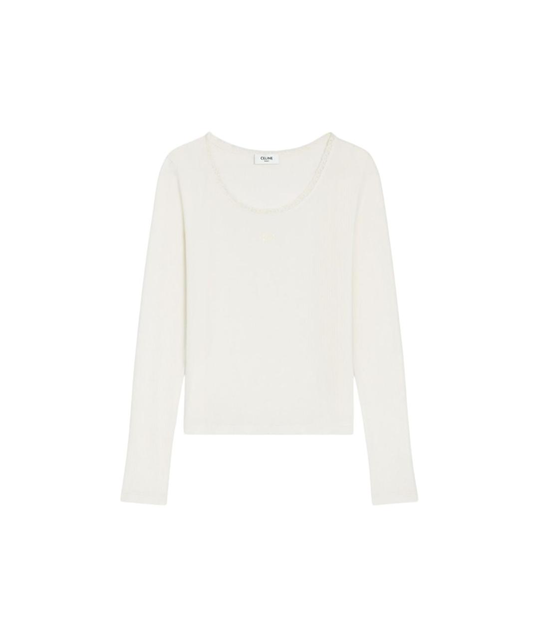 CELINE Белый хлопковый джемпер / свитер, фото 4