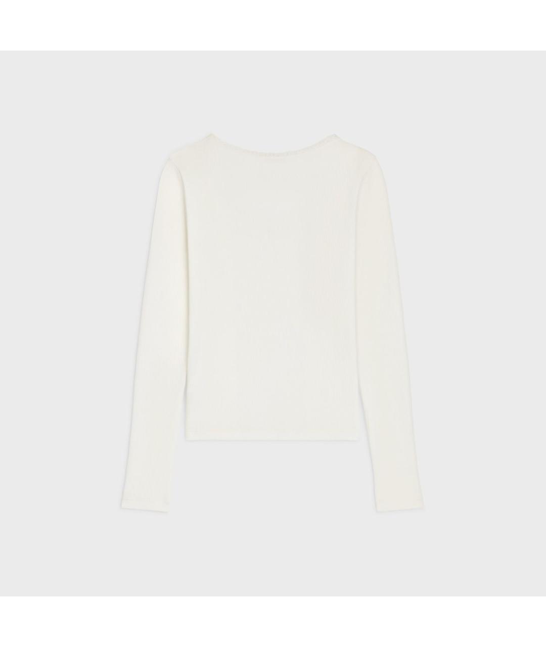 CELINE Белый хлопковый джемпер / свитер, фото 2