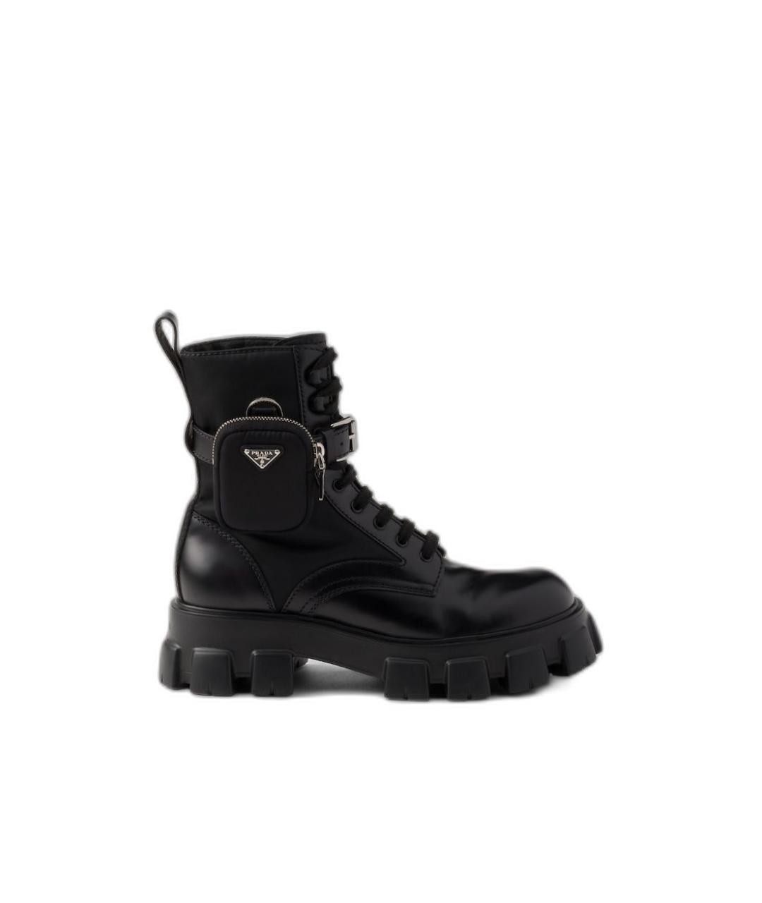 PRADA Черные кожаные низкие ботинки, фото 5