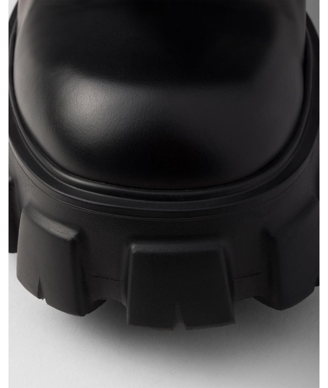 PRADA Черные кожаные низкие ботинки, фото 4