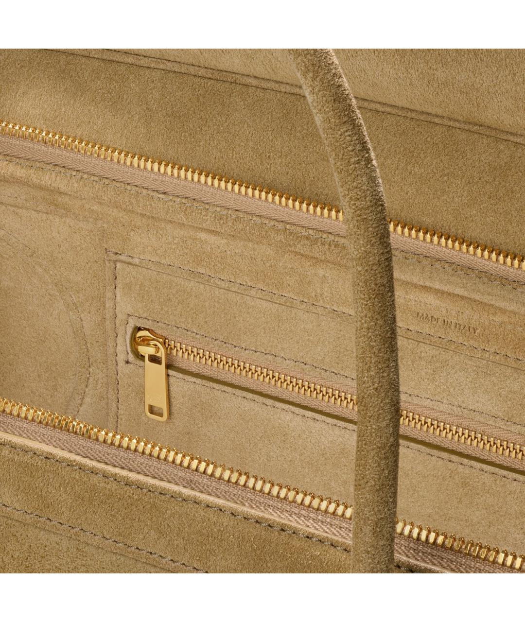 CELINE Бежевая кожаная сумка тоут, фото 4
