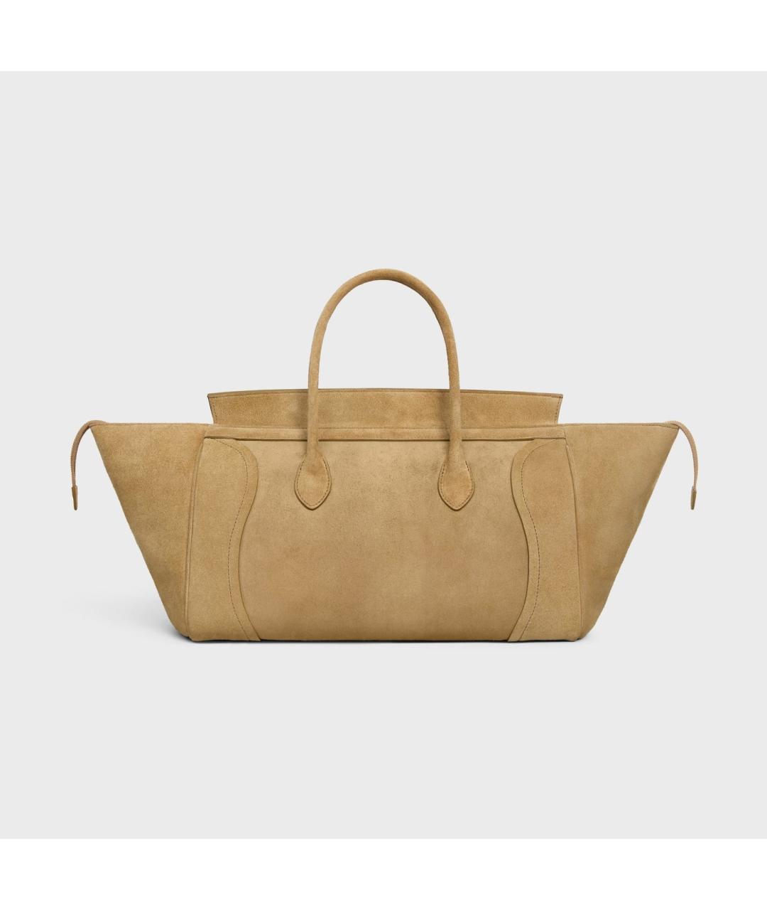 CELINE Бежевая кожаная сумка тоут, фото 3