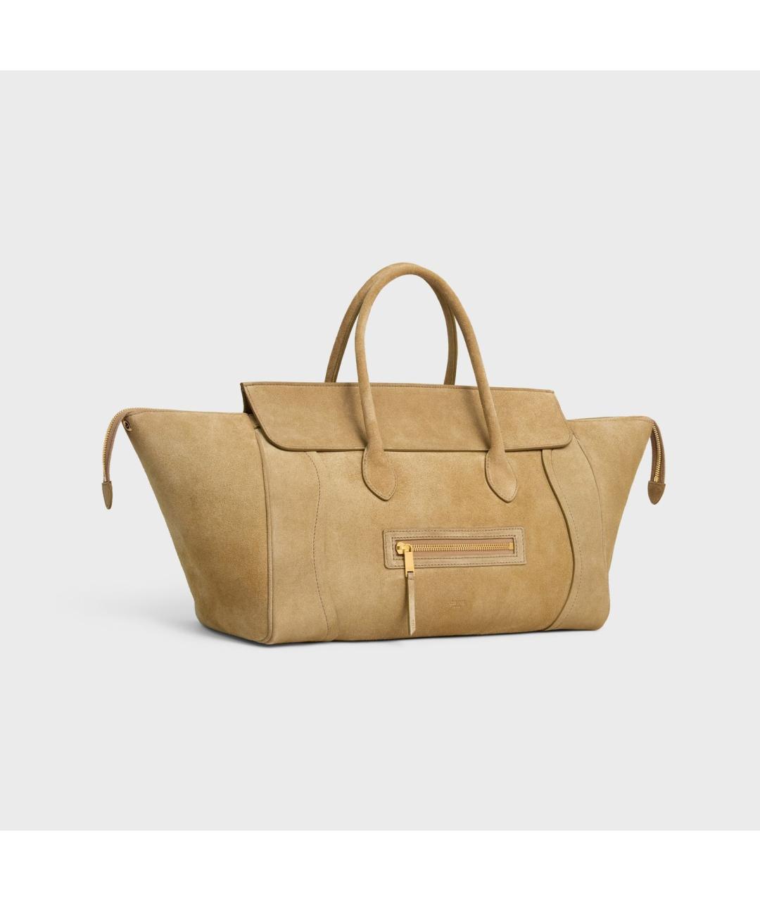 CELINE Бежевая кожаная сумка тоут, фото 2