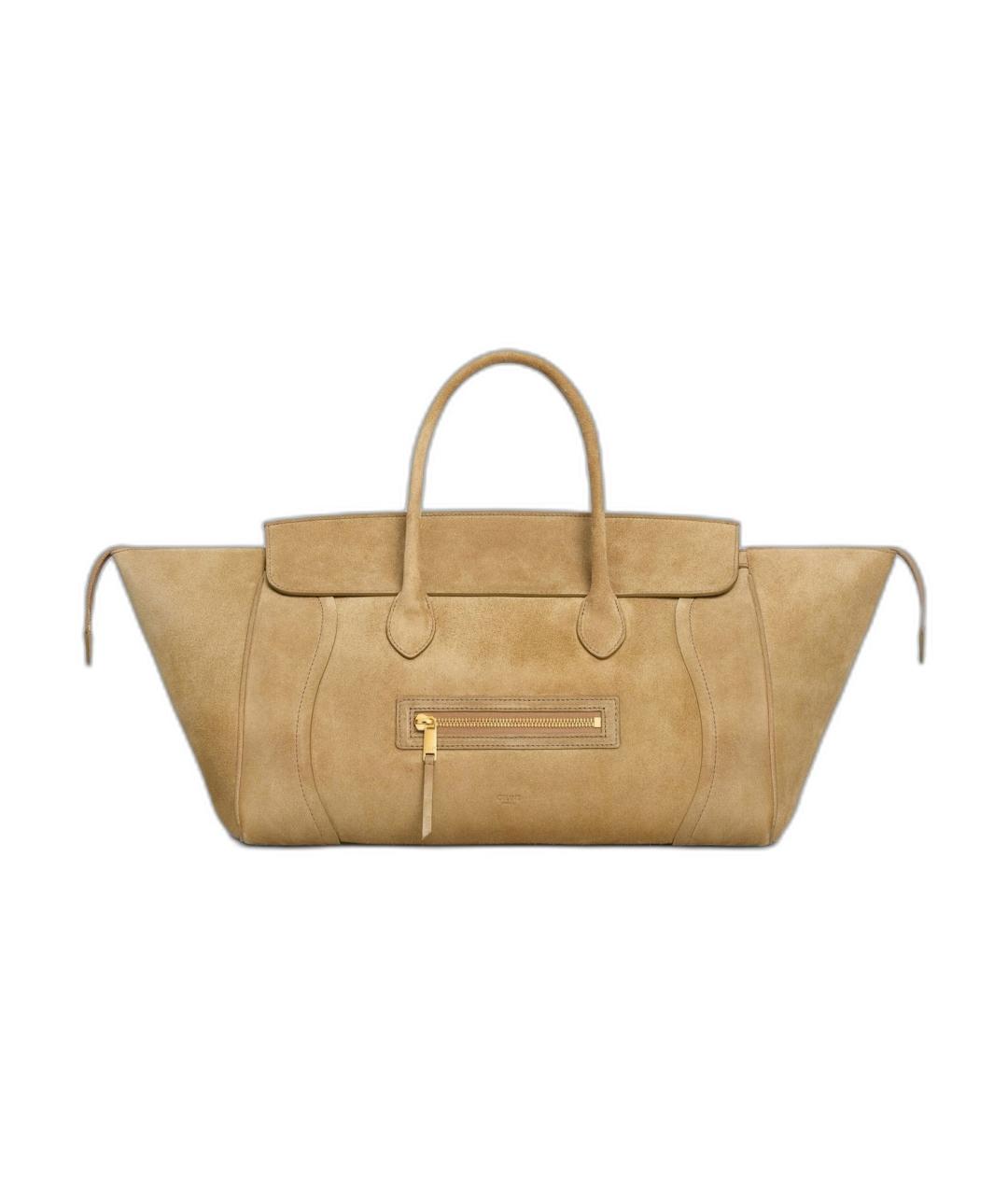 CELINE Бежевая кожаная сумка тоут, фото 1