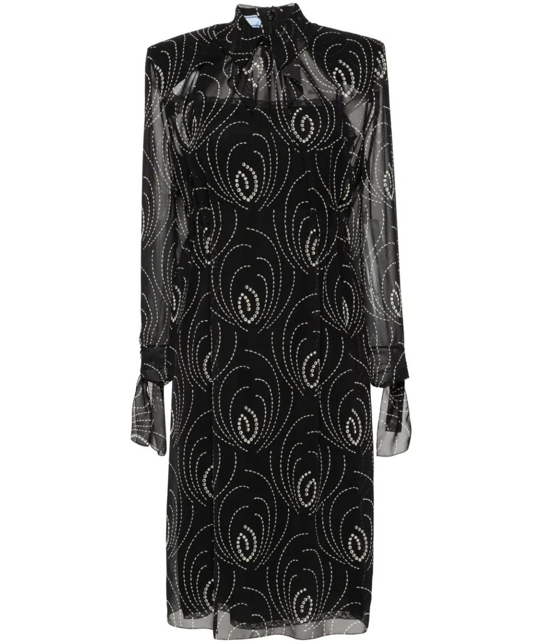 PRADA Черное полиамидовое повседневное платье, фото 1