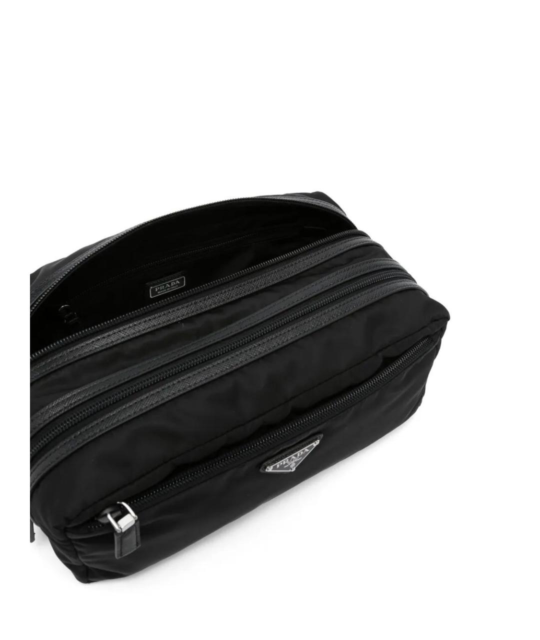 PRADA Черная синтетическая барсетка, фото 4
