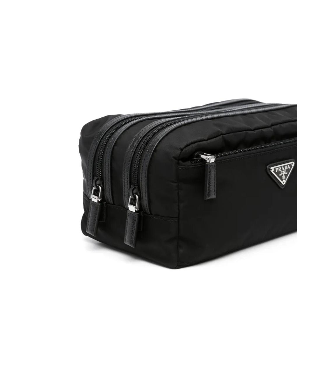 PRADA Черная синтетическая барсетка, фото 3