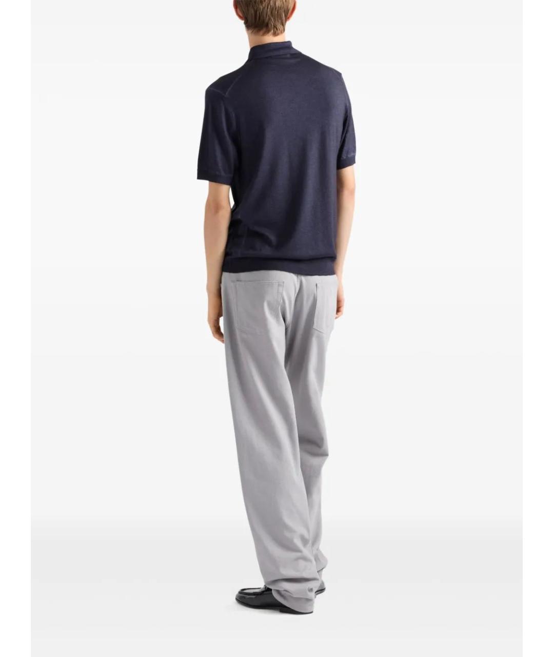 PRADA Темно-синее поло с коротким рукавом, фото 3