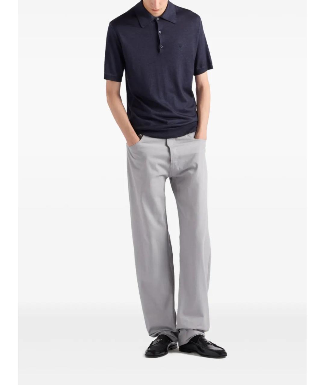 PRADA Темно-синее поло с коротким рукавом, фото 2