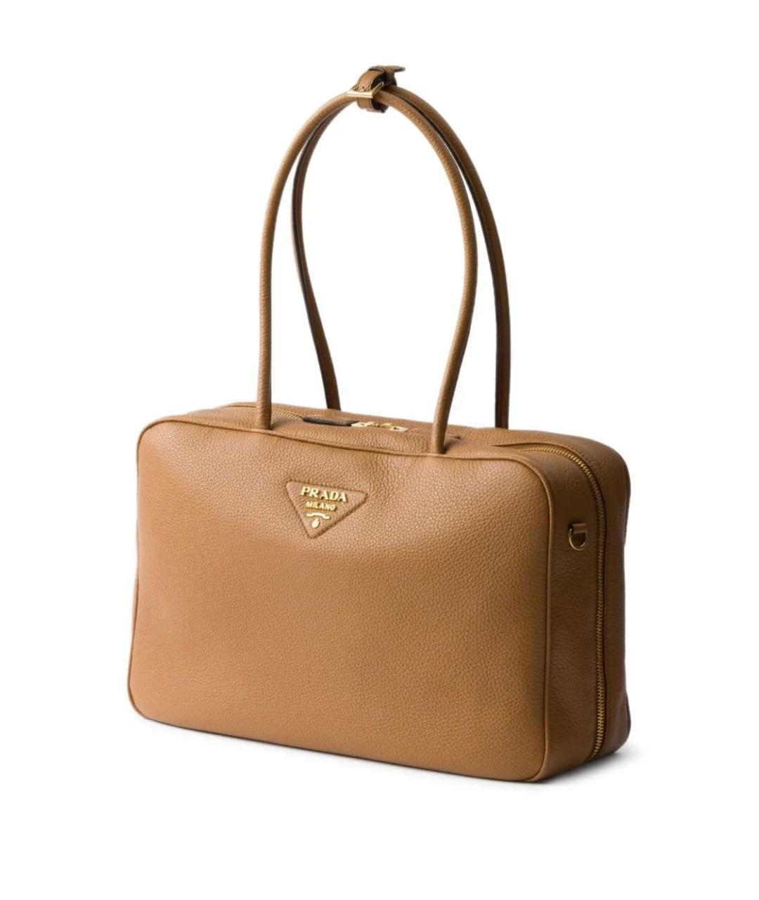 PRADA Бежевая кожаная сумка через плечо, фото 3