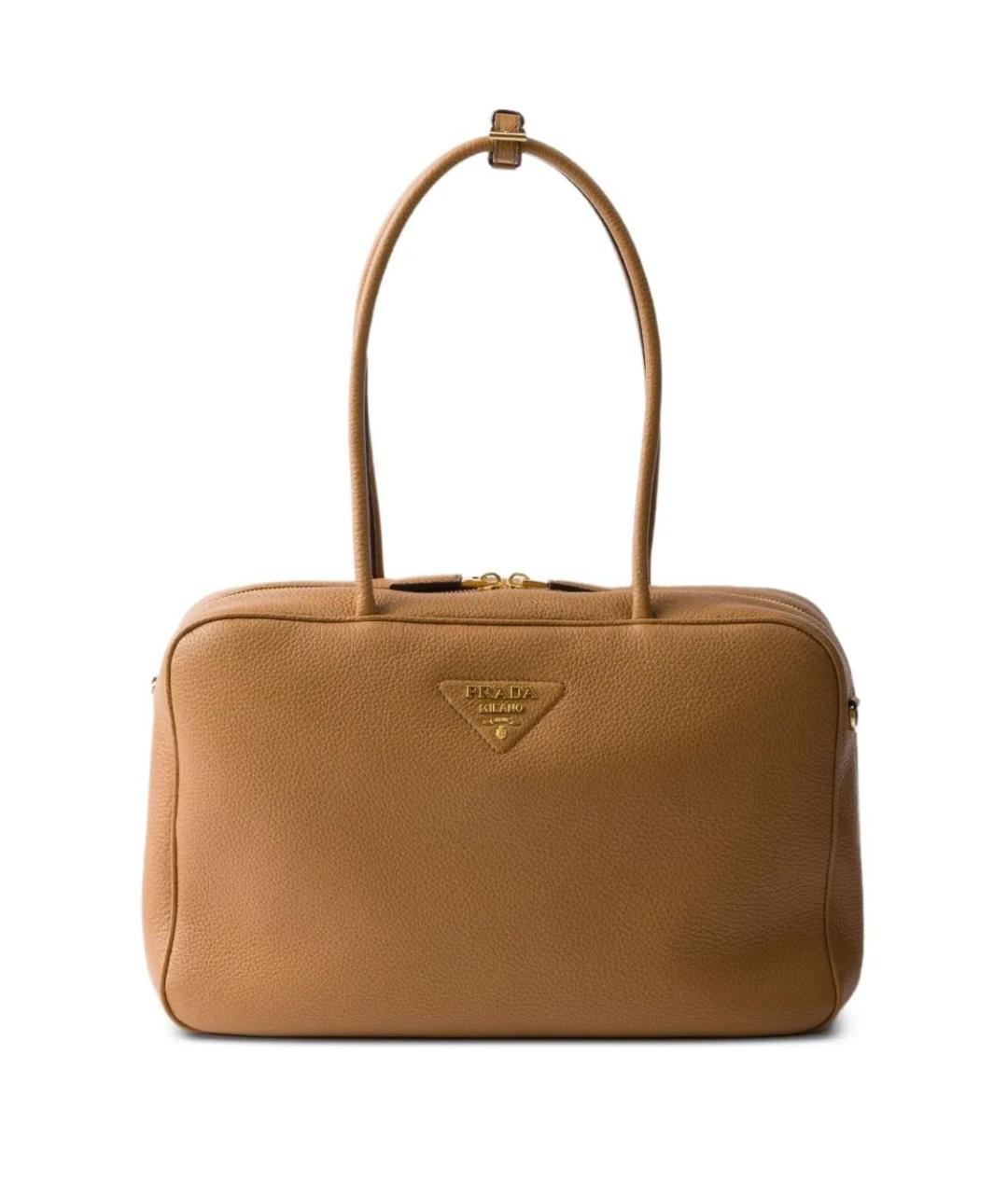 PRADA Бежевая кожаная сумка через плечо, фото 1