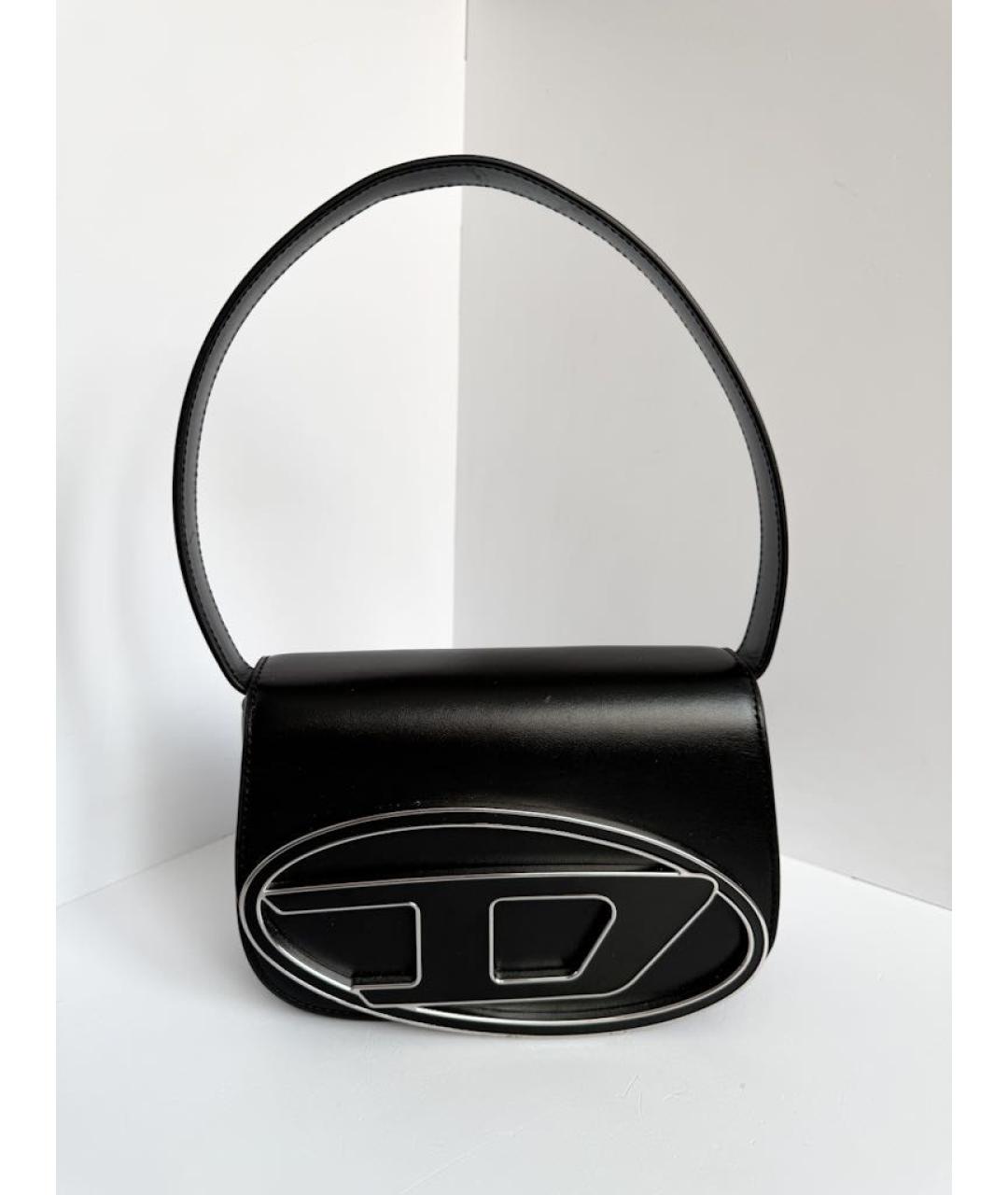DIESEL Черная кожаная сумка через плечо, фото 5