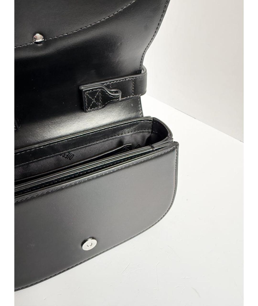 DIESEL Черная кожаная сумка через плечо, фото 4
