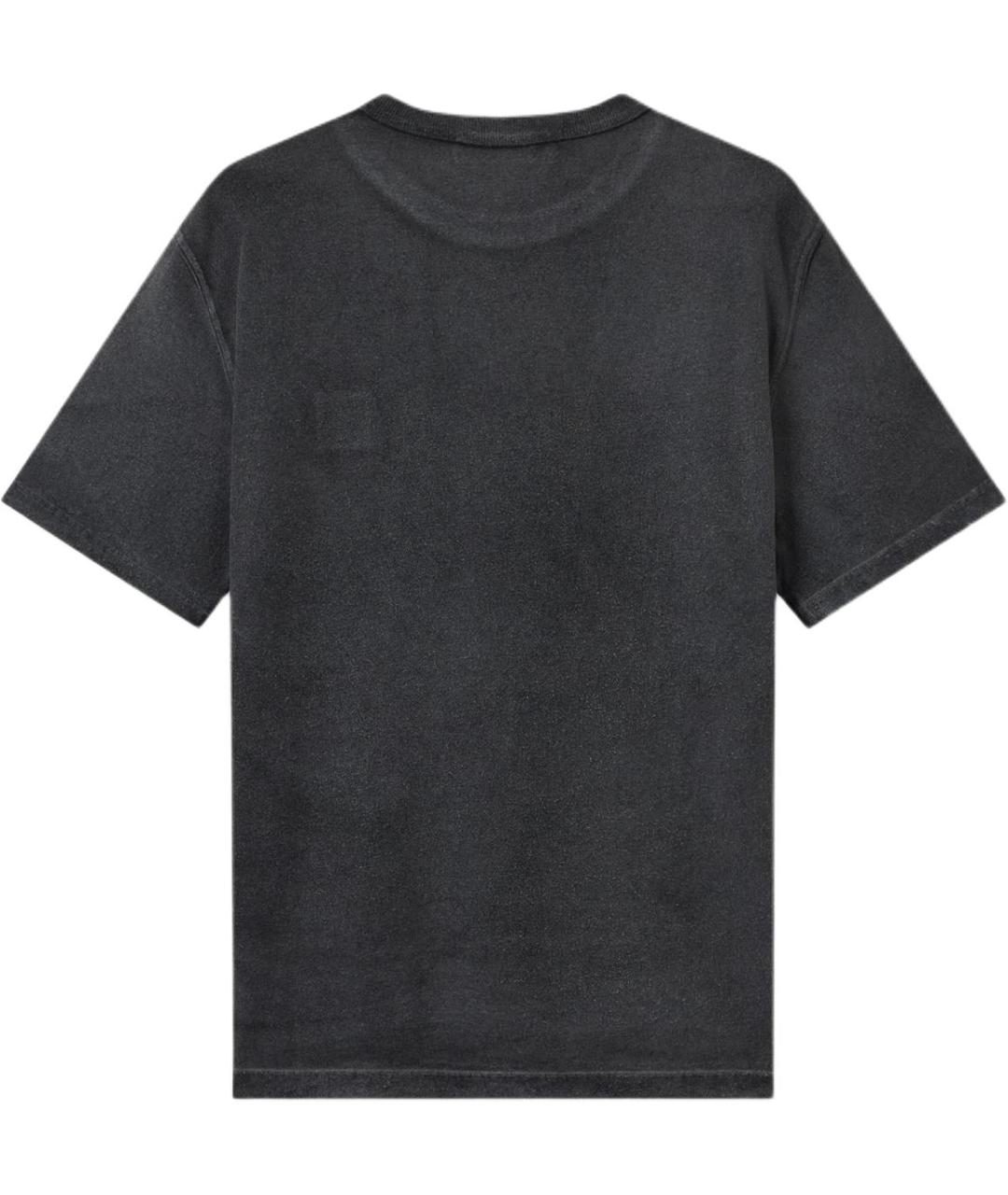 STONE ISLAND Антрацитовая хлопковая футболка, фото 2