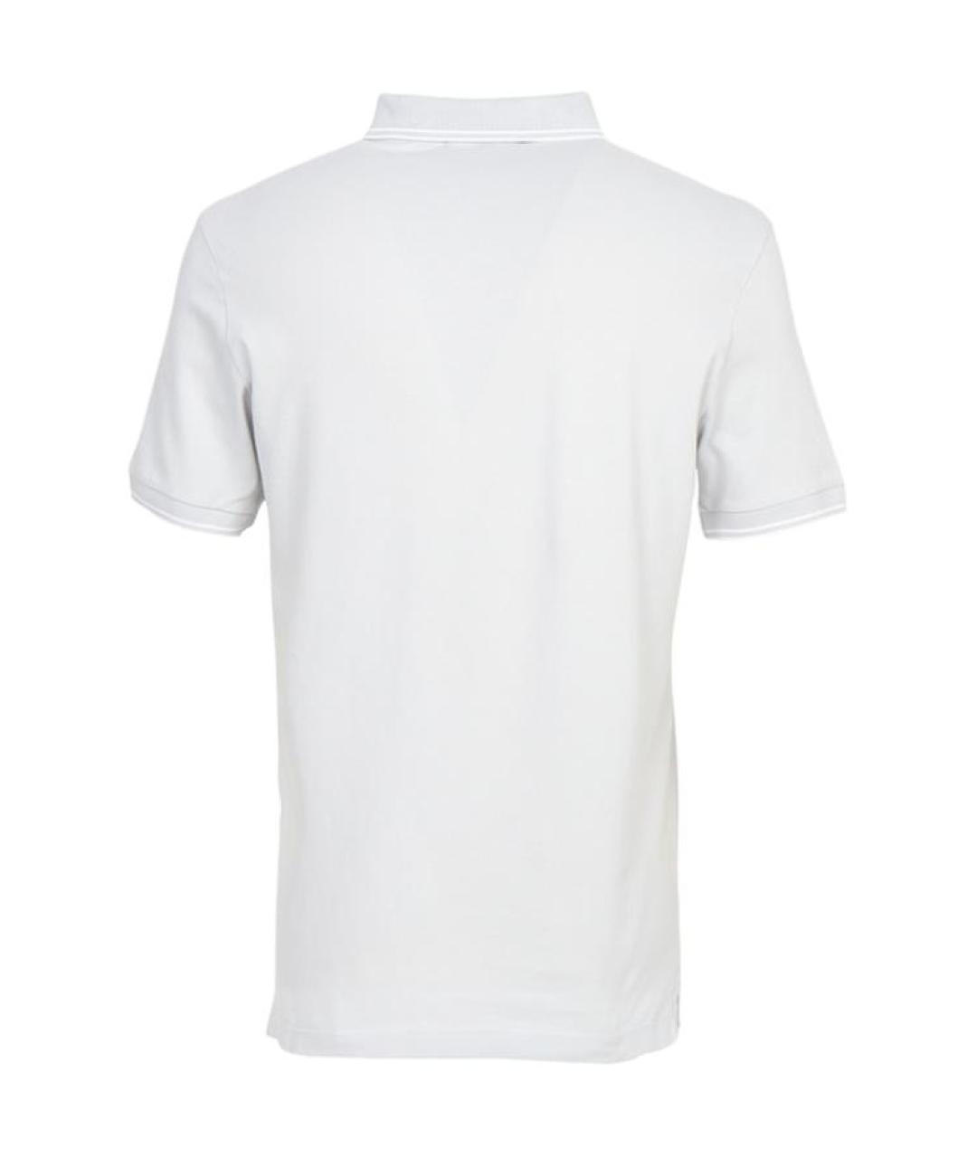 STONE ISLAND Белое хлопковое поло с коротким рукавом, фото 2