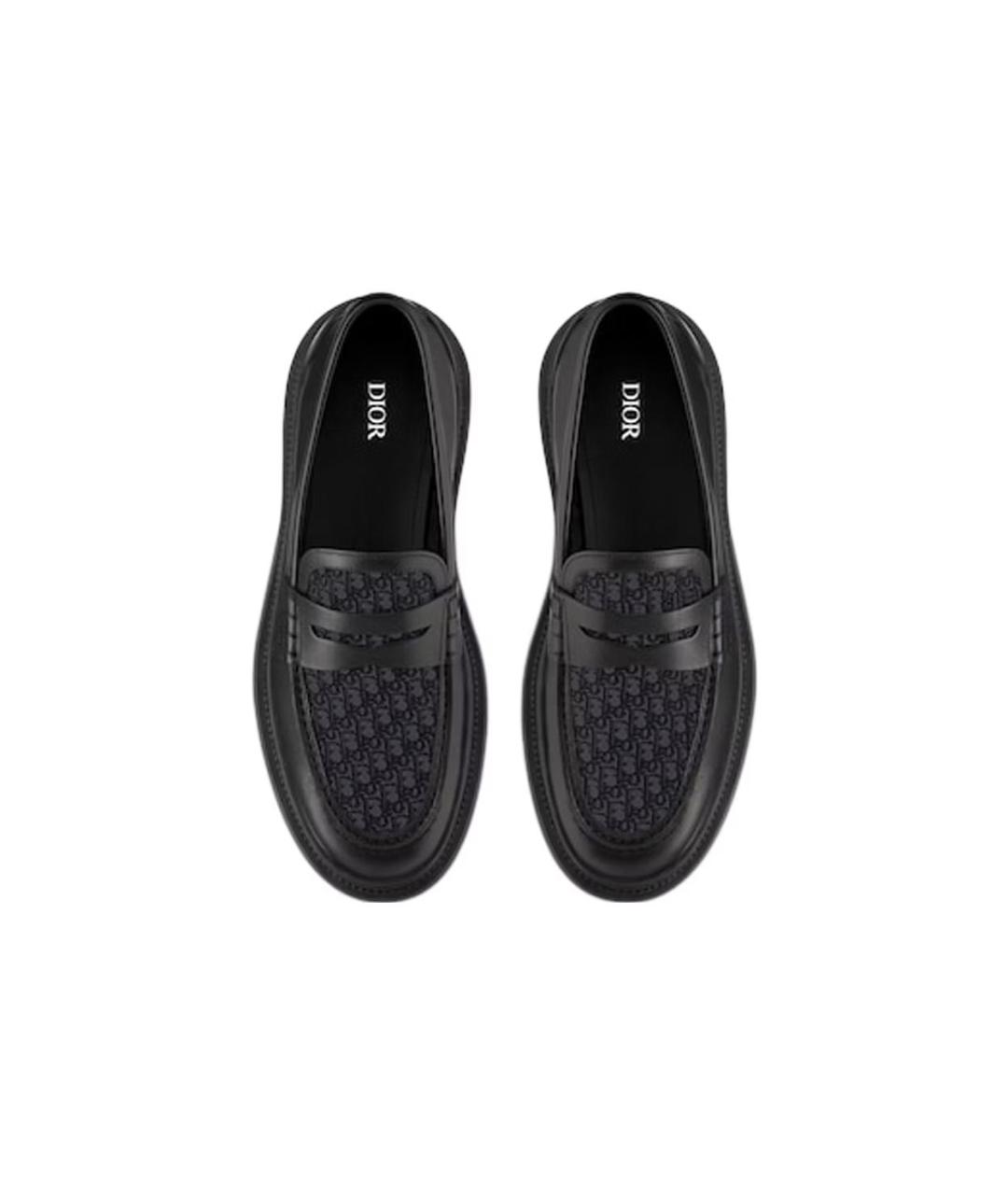 CHRISTIAN DIOR Черные кожаные лоферы, фото 4