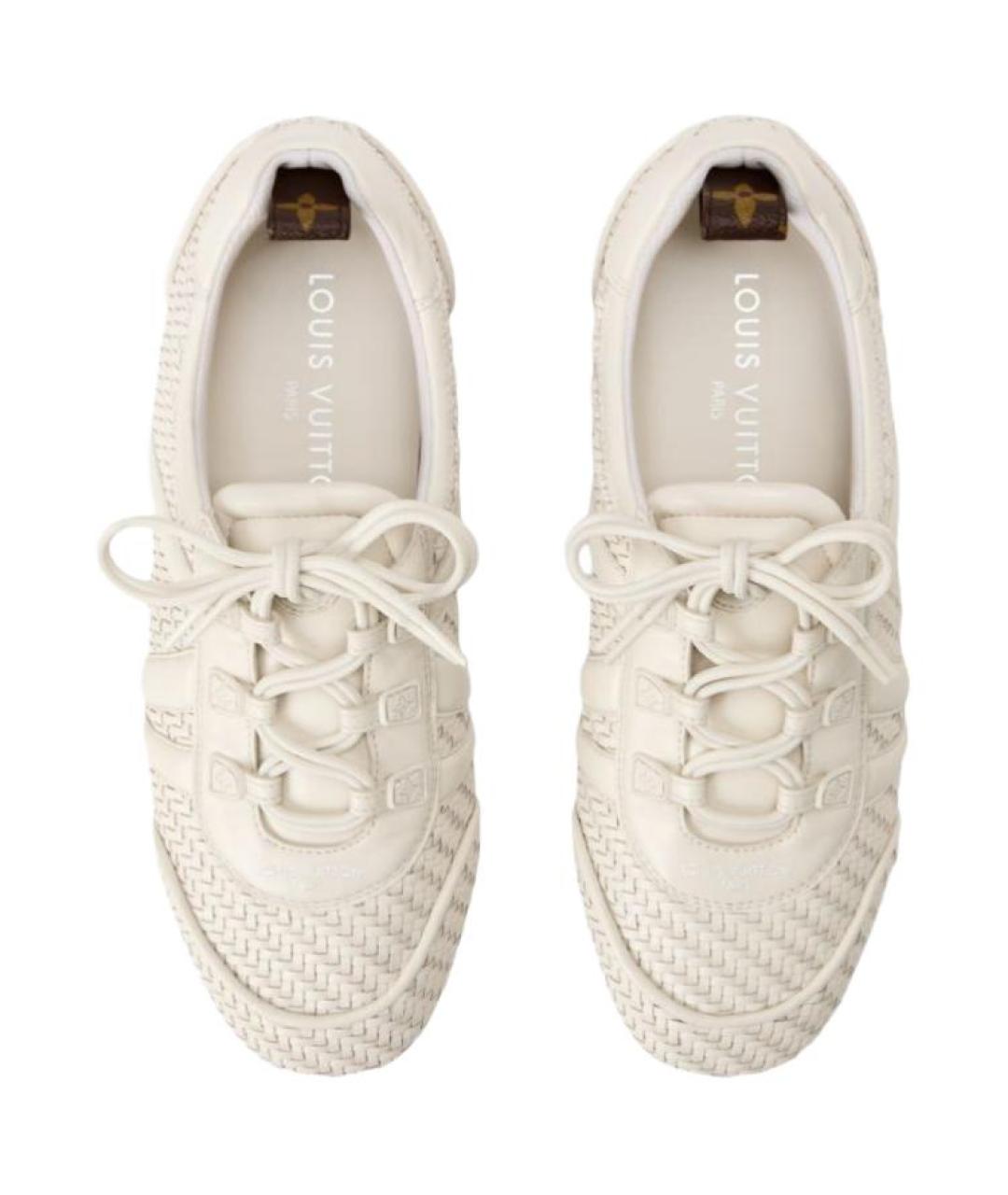 LOUIS VUITTON Белые кожаные кроссовки, фото 4