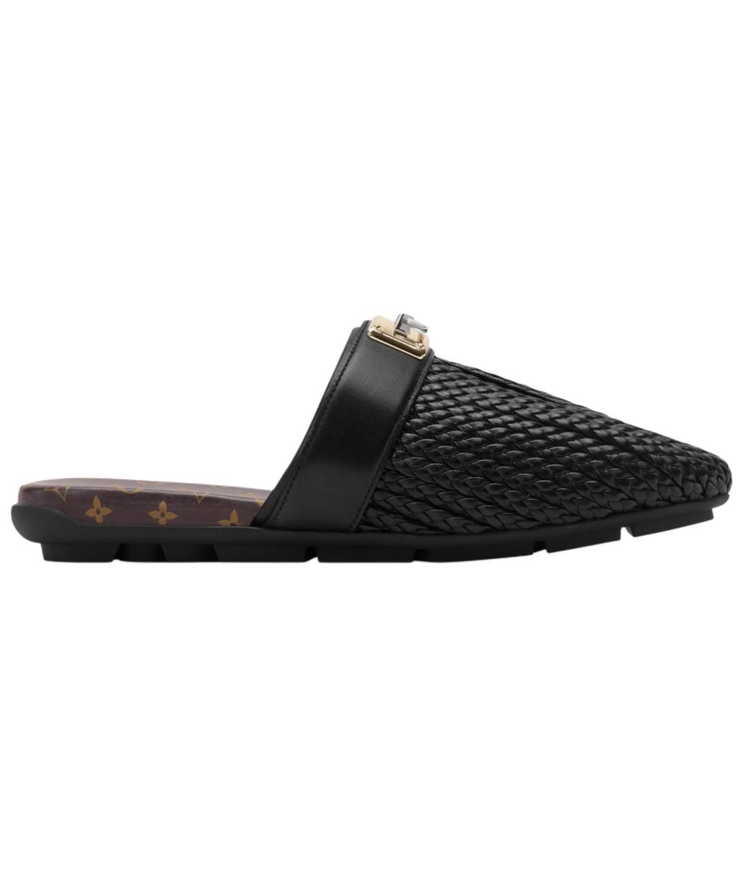 LOUIS VUITTON Черные кожаные мюли, фото 5