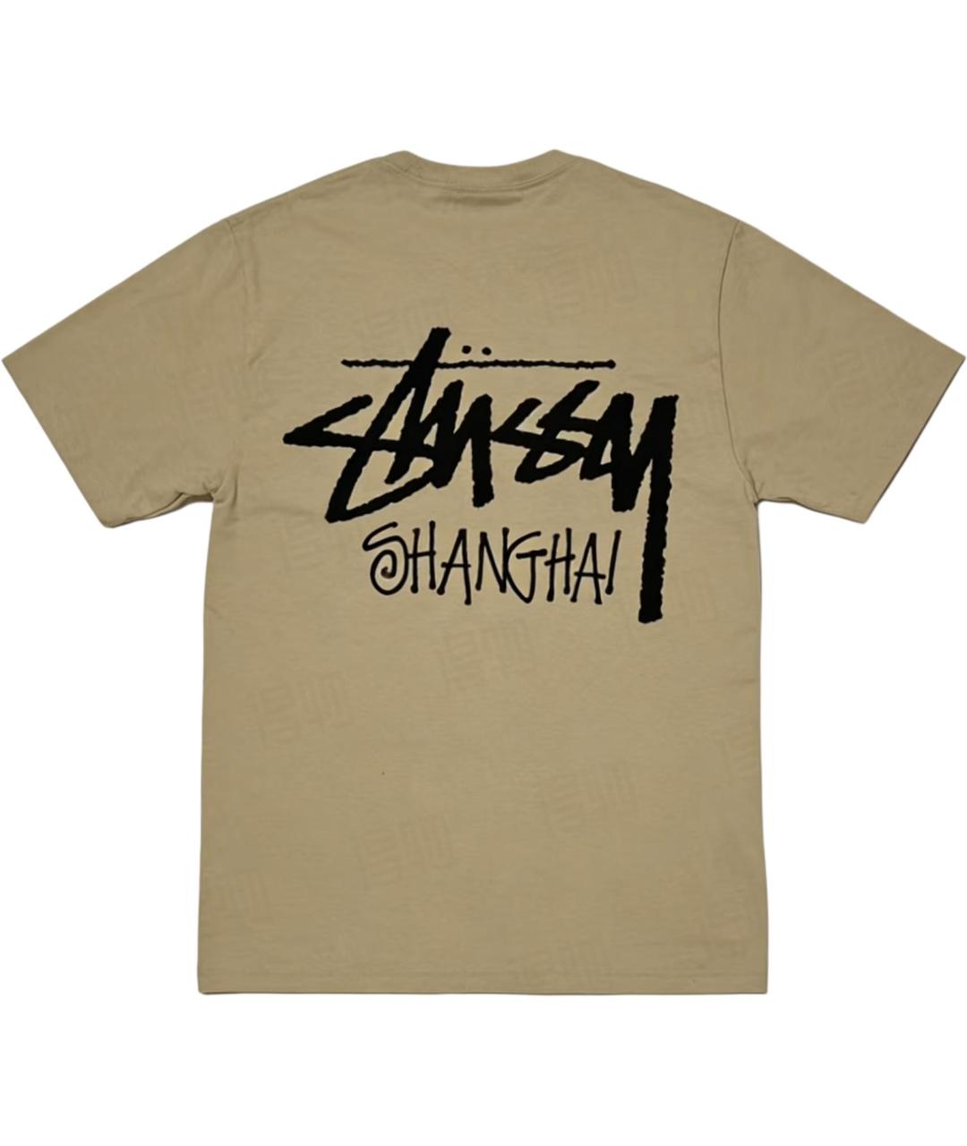 STUSSY Хаки хлопковая футболка, фото 2