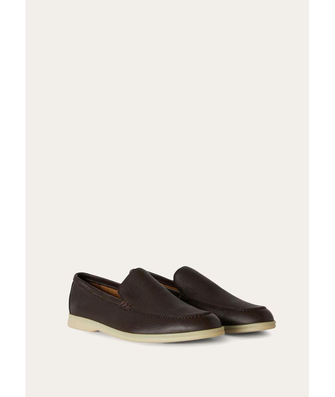 LORO PIANA Коричневые кожаные лоферы, фото 2