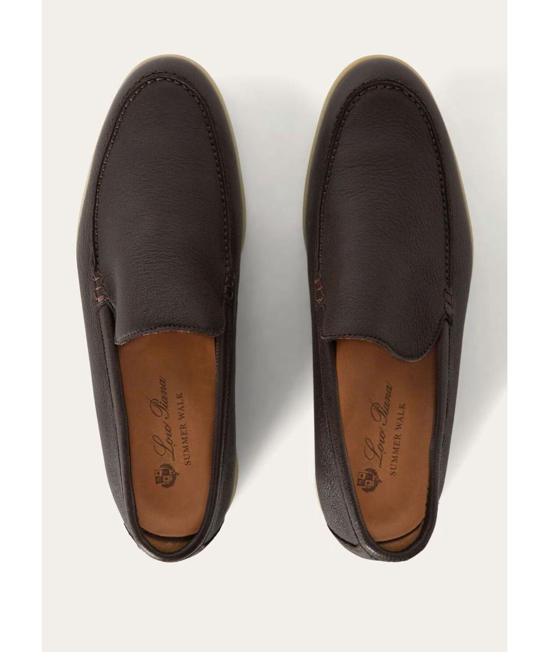 LORO PIANA Коричневые кожаные лоферы, фото 4