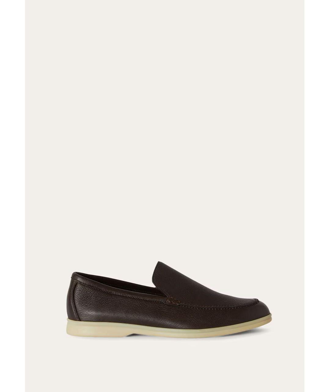 LORO PIANA Коричневые кожаные лоферы, фото 6