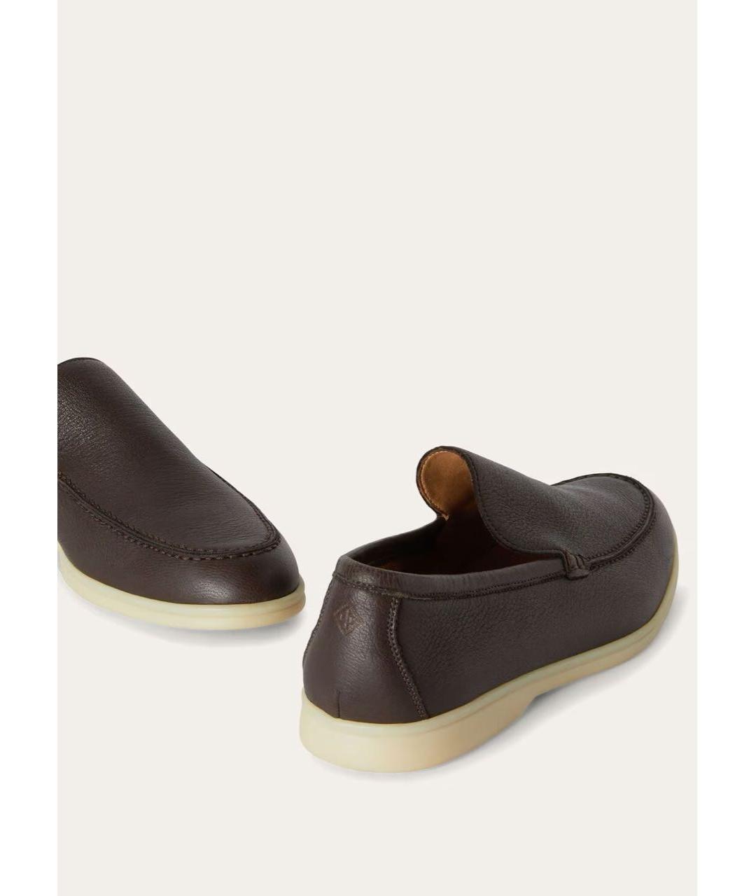 LORO PIANA Коричневые кожаные лоферы, фото 3