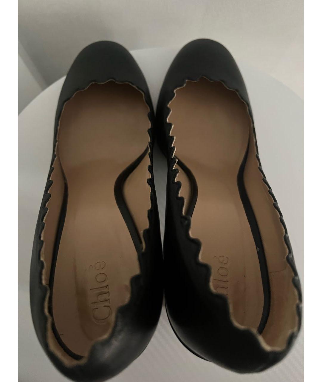 CHLOE Черные кожаные туфли, фото 3