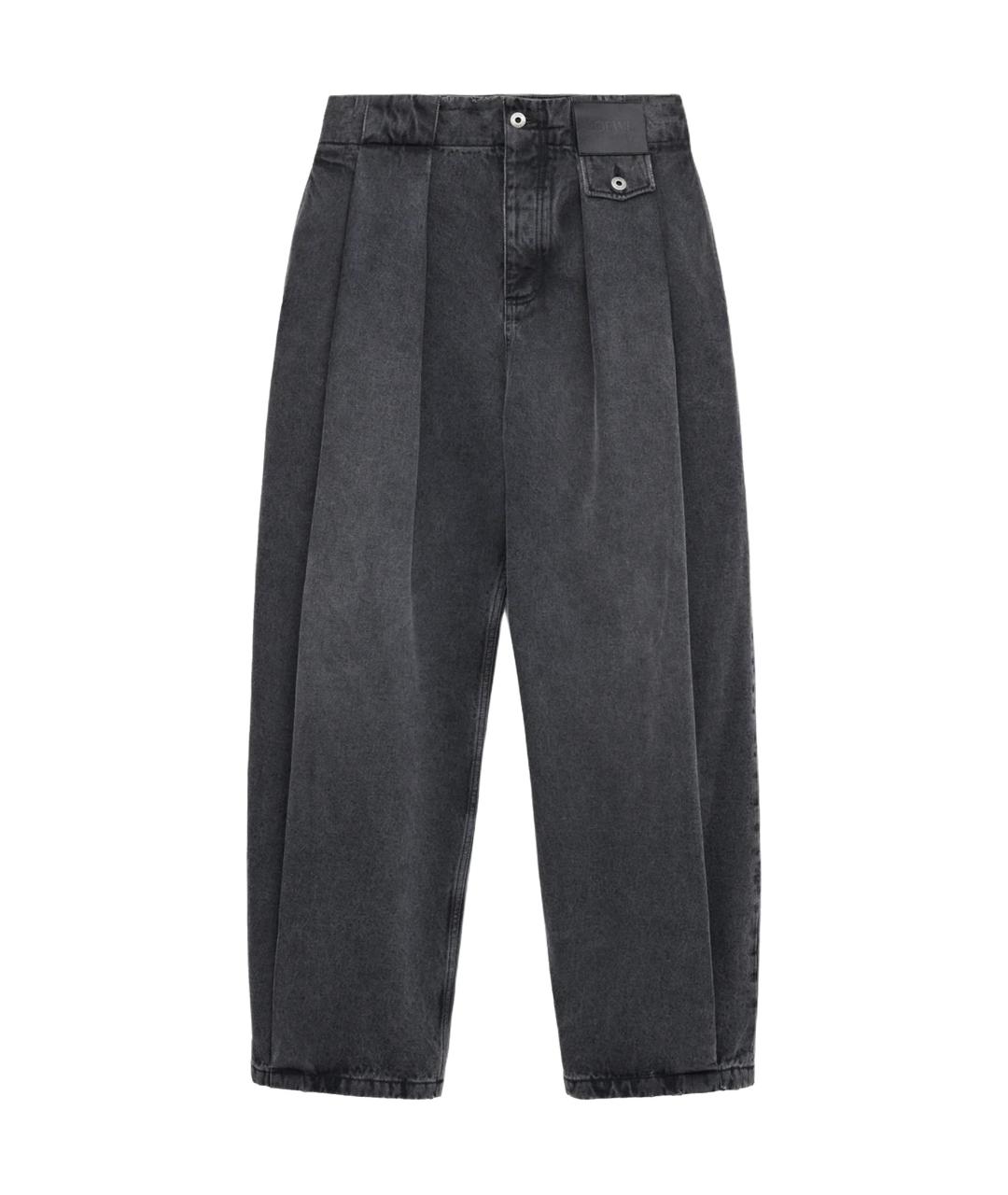 LOEWE Черные хлопковые прямые джинсы, фото 1