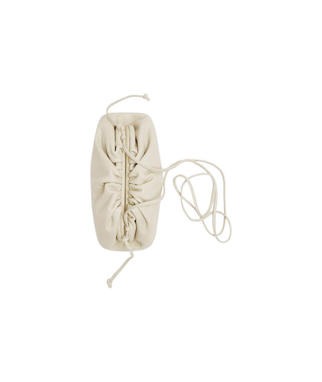 BOTTEGA VENETA Белая кожаная сумка через плечо, фото 3