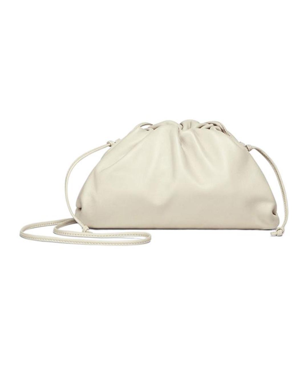 BOTTEGA VENETA Белая кожаная сумка через плечо, фото 6