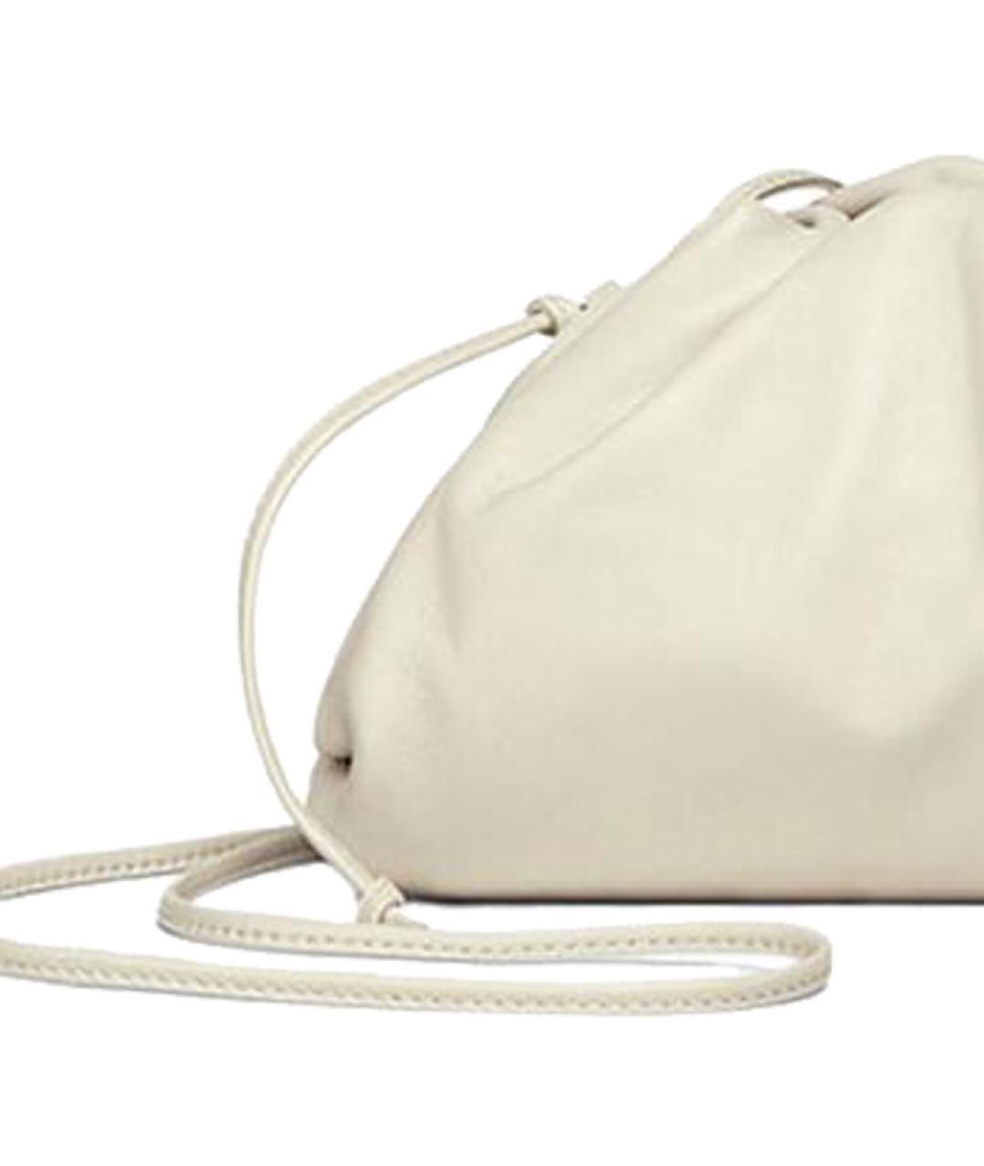 BOTTEGA VENETA Белая кожаная сумка через плечо, фото 4