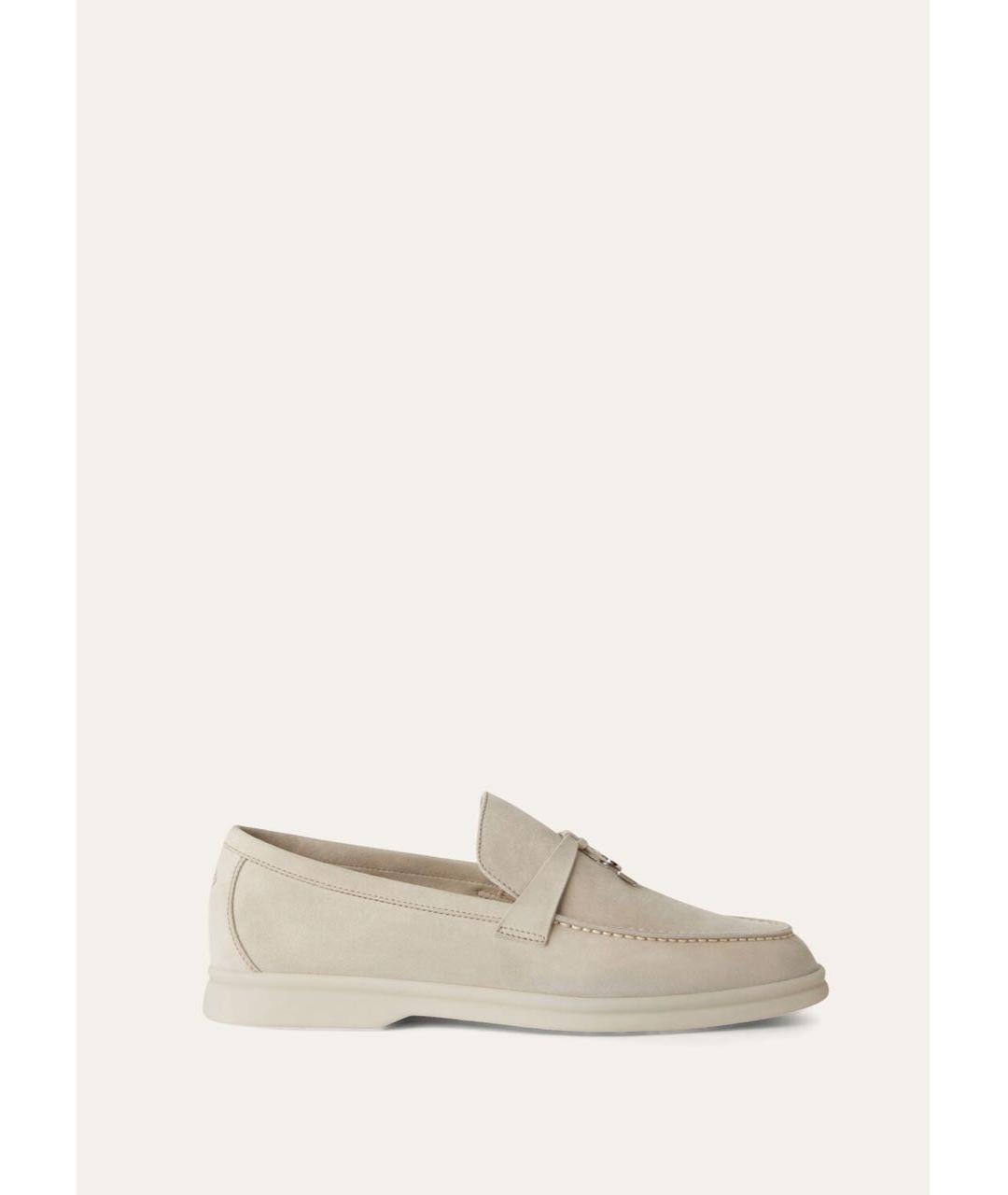 LORO PIANA Бежевые замшевые лоферы, фото 9