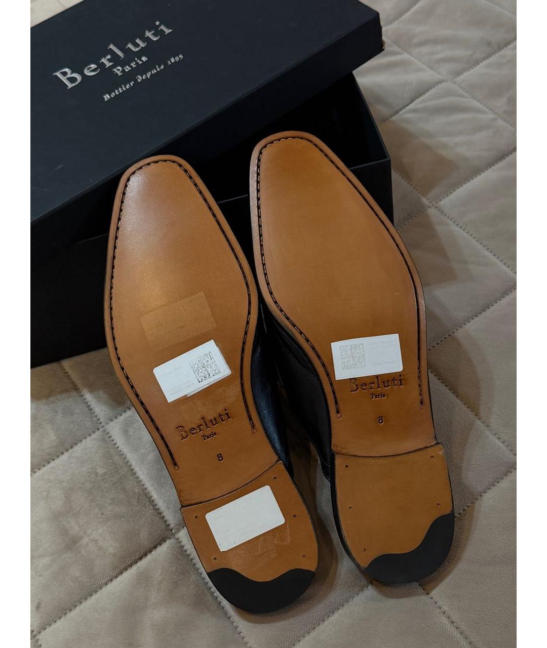 BERLUTI Черные кожаные лоферы, фото 4