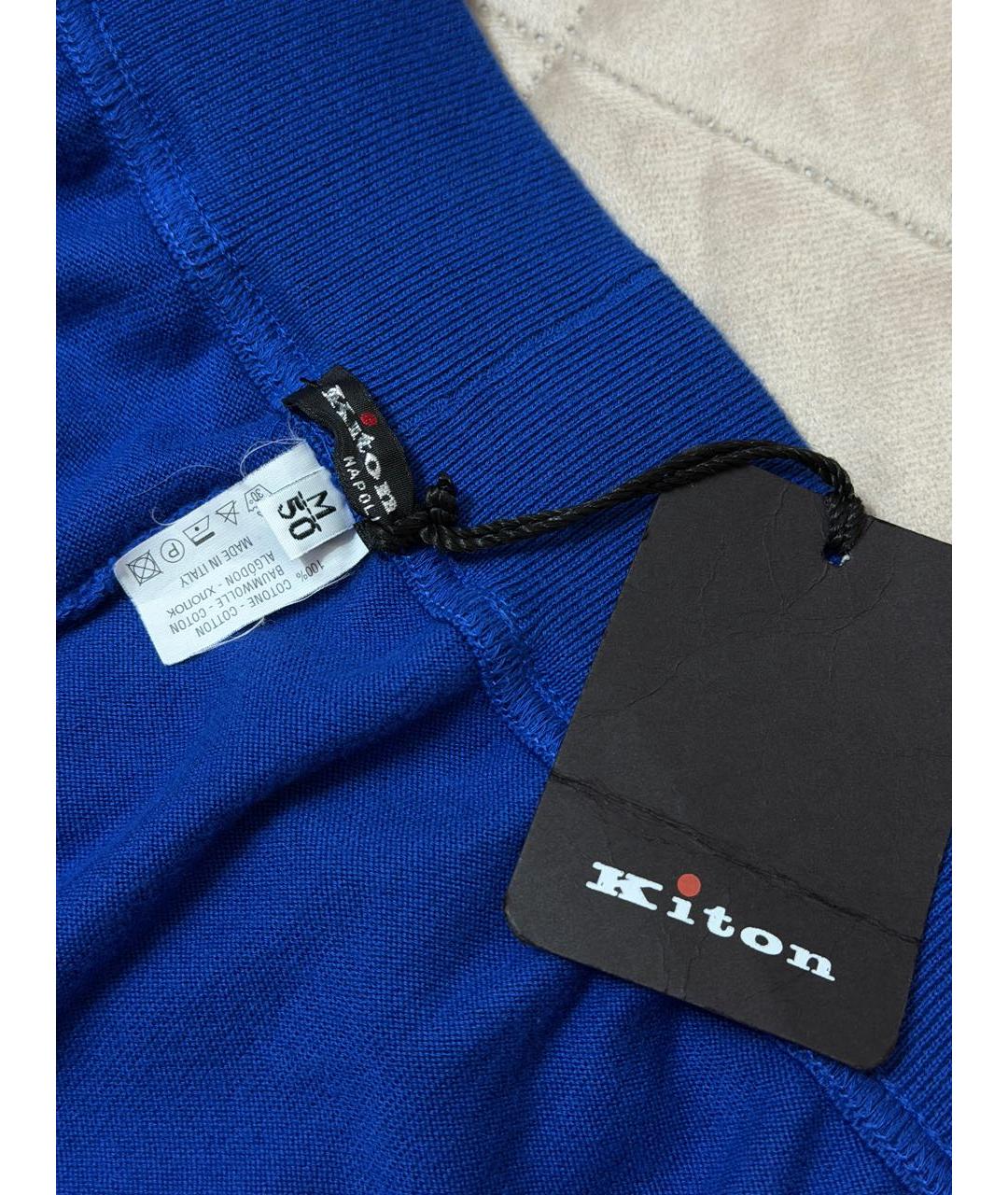 KITON Синие хлопковые шорты, фото 7