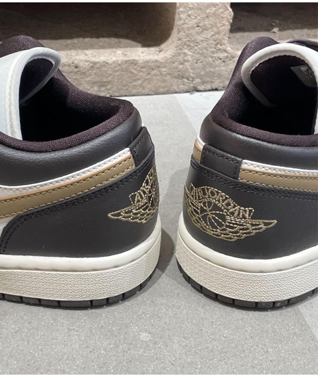 JORDAN Коричневые кожаные кроссовки, фото 7