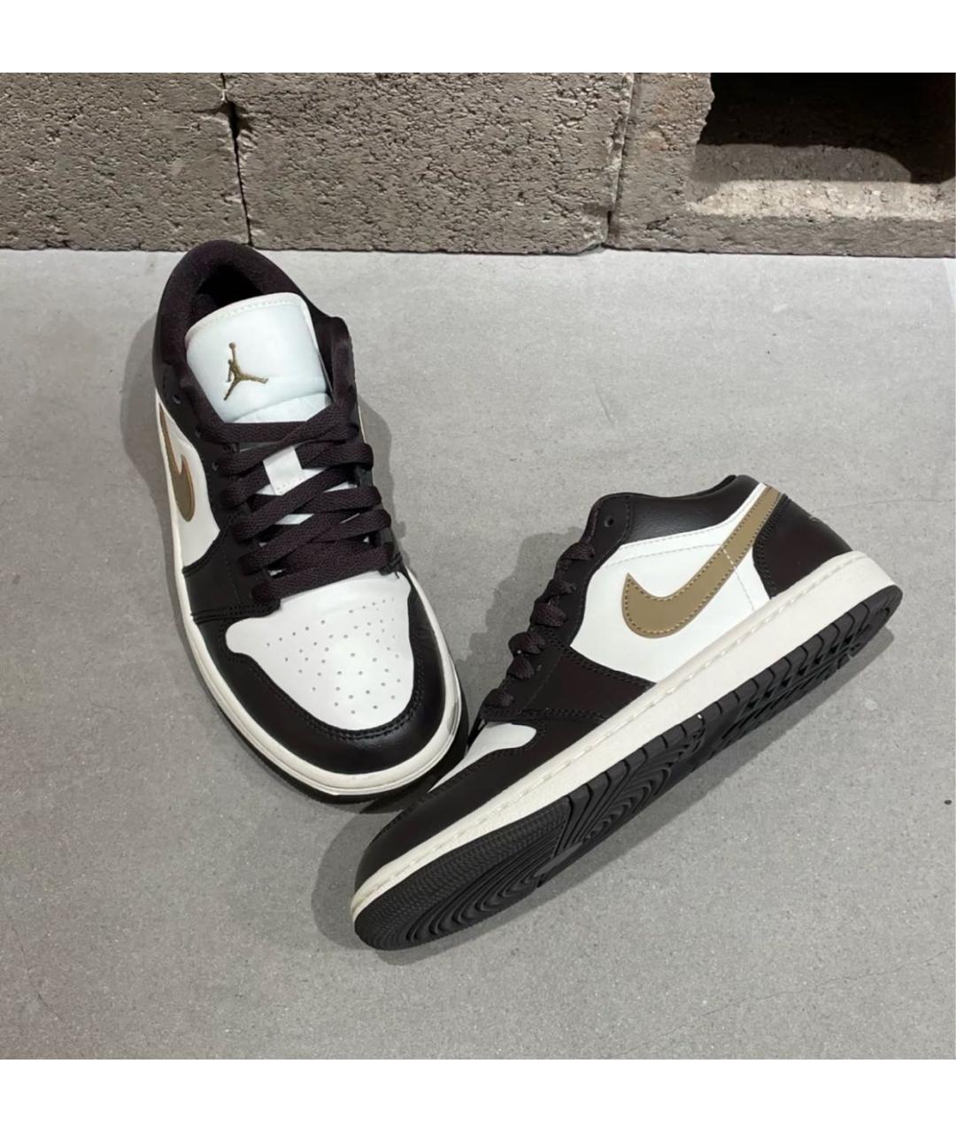 JORDAN Коричневые кожаные кроссовки, фото 4