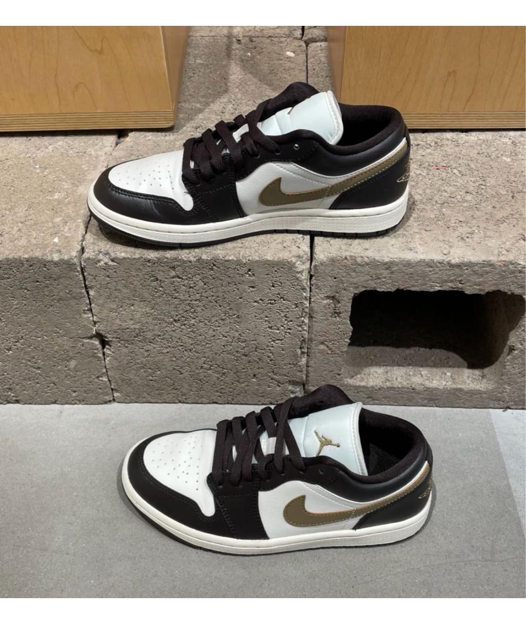 JORDAN Коричневые кожаные кроссовки, фото 5